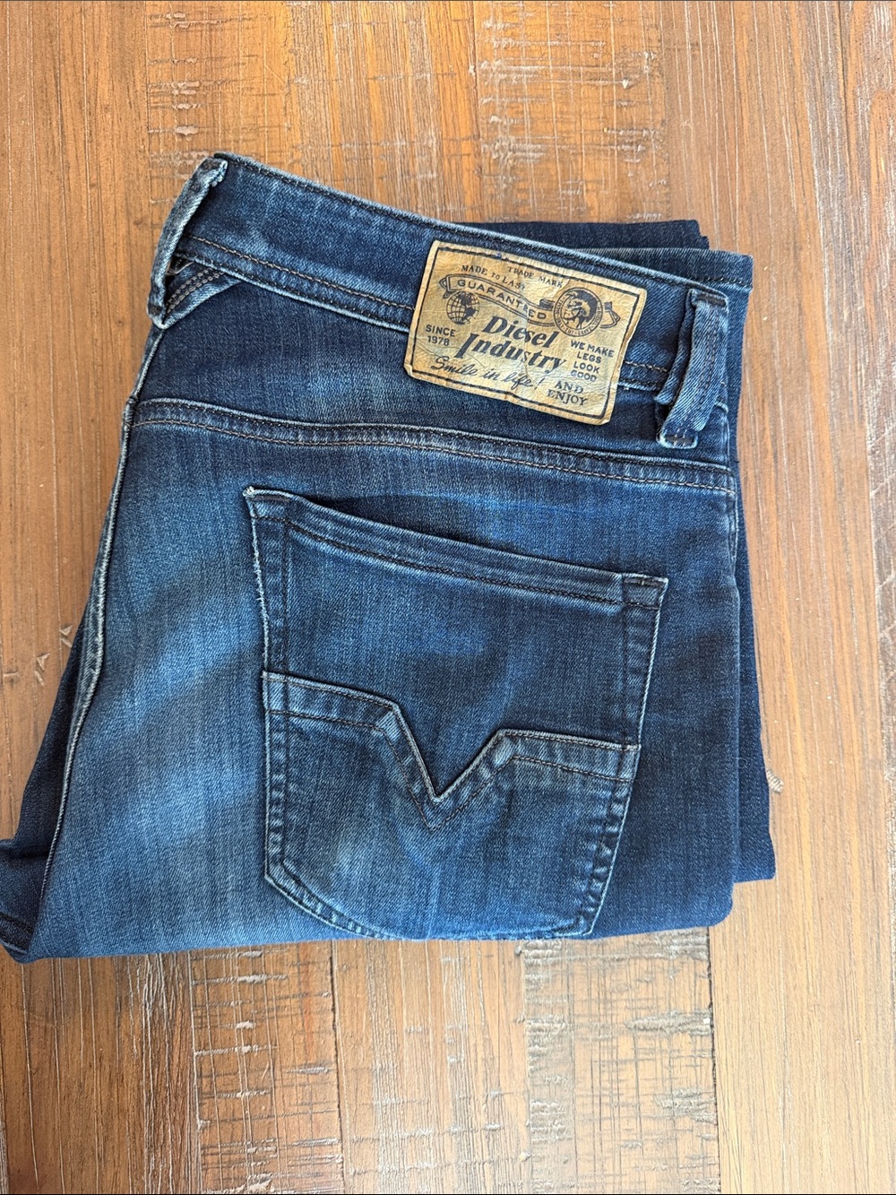 Diesel Men's Indigo Blue Slim Straight Jeans